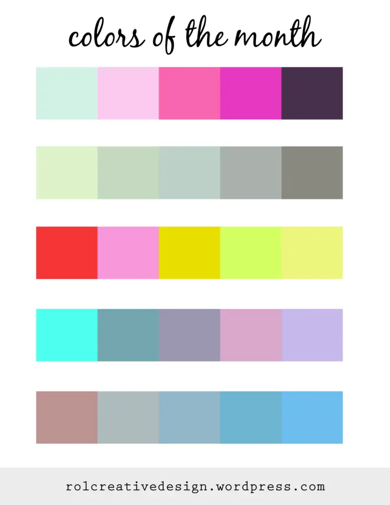Colors for June (Color of the Month)